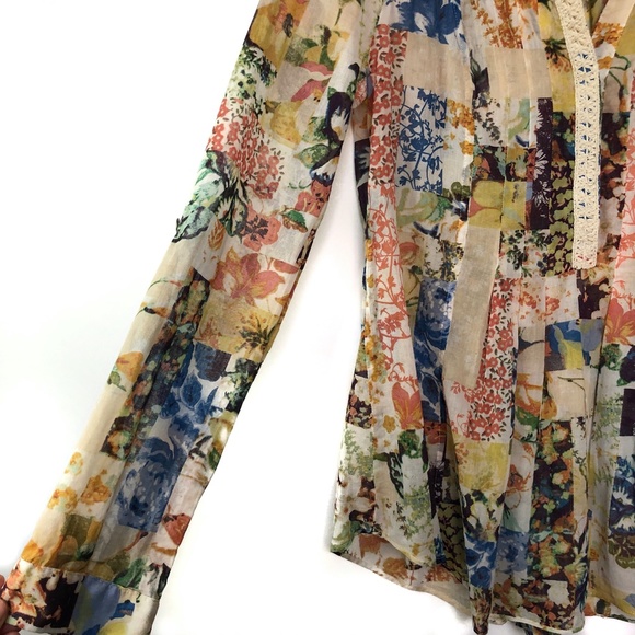 Anthropologie Maeve Floral Abella Pintuck SZ 0 - Picture 5 of 15